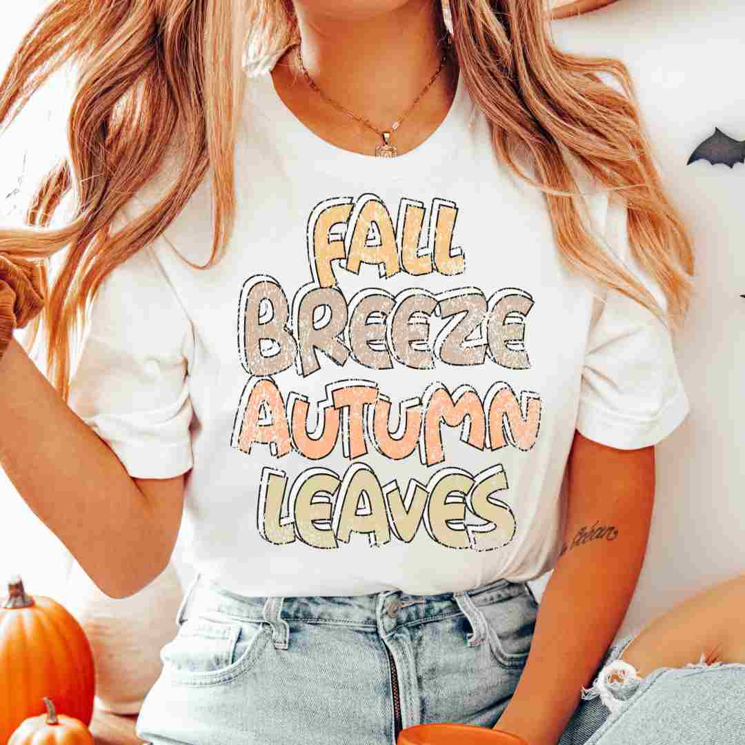 Fall Breeze Autumn Leaves DTF TRANSFER or UV DTF STICKER DECAL