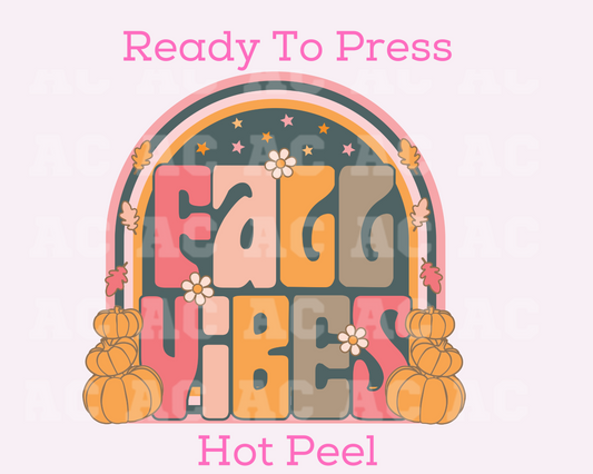 Fall Vibes Pumpkins DTF TRANSFER or UV DTF STICKER DECAL