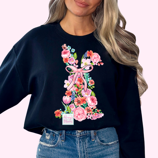 Floral Bunny Coquette Bow Spring Easter DTF TRANSFER