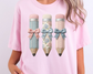 Trendy Pencils Floral Bow School Teacher DTF TRANSFER