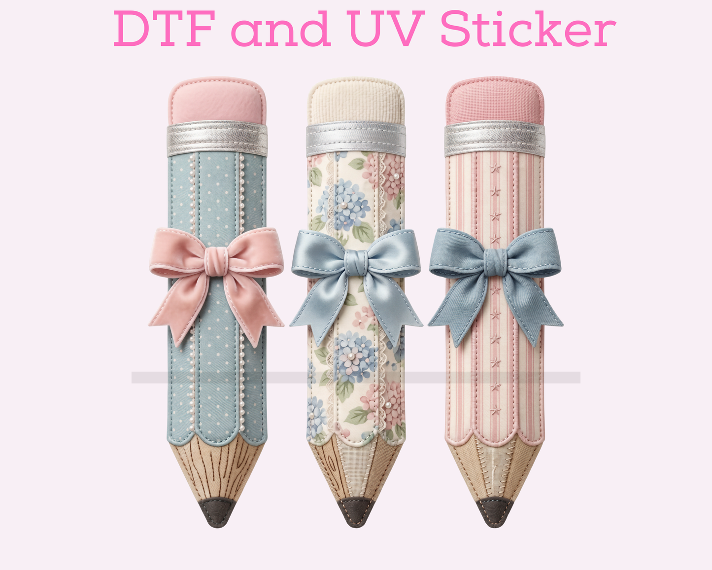 Trendy Pencils Floral Bow School Teacher DTF TRANSFER