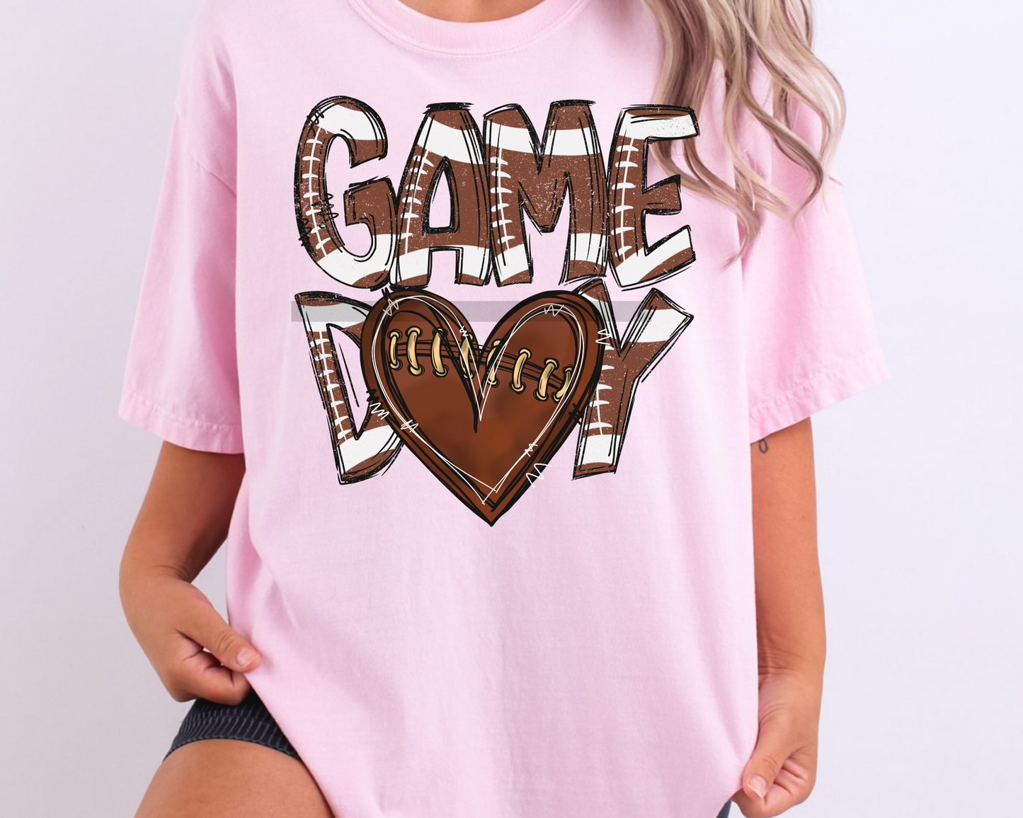 Game Day Football Doodle Letters DTF TRANSFER or UV DTF STICKER