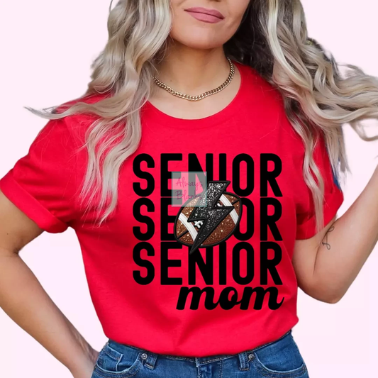 Senior Football Mom (Faux Embroidery) Football DTF TRANSFER or UV DTF STICKER DECAL