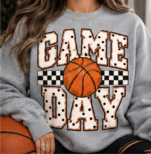 Polka Dot Game Day Basketball DTF TRANSFER