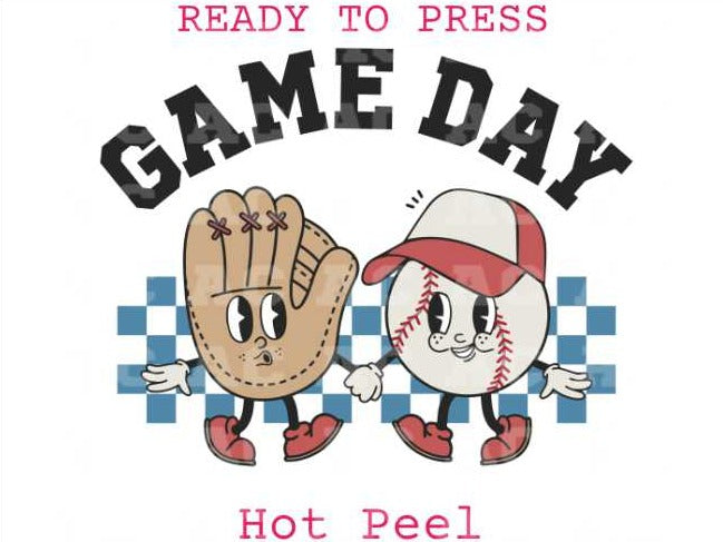 Game Day (Distressed) Baseball DTF TRANSFER or UV DTF STICKER