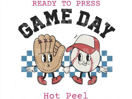Game Day (Distressed) Baseball DTF TRANSFER or UV DTF STICKER