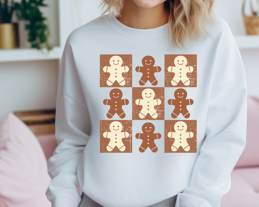 Checkered Gingerbread Christmas DTF TRANSFER  or UV DTF STICKER