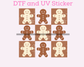 Checkered Gingerbread Christmas DTF TRANSFER  or UV DTF STICKER