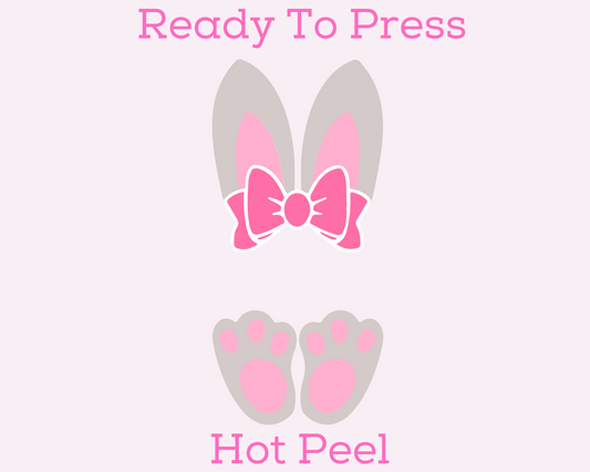 Pink Bunny Easter DTF TRANSFER or UV DTF STICKER