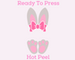 Pink Bunny Easter DTF TRANSFER or UV DTF STICKER