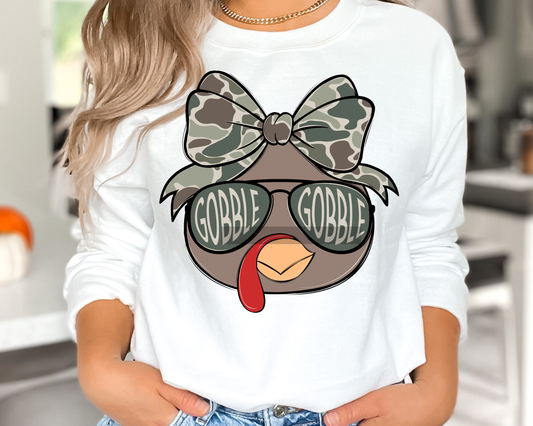 Camo Girl Turkey Thanksgiving DTF TRANSFER