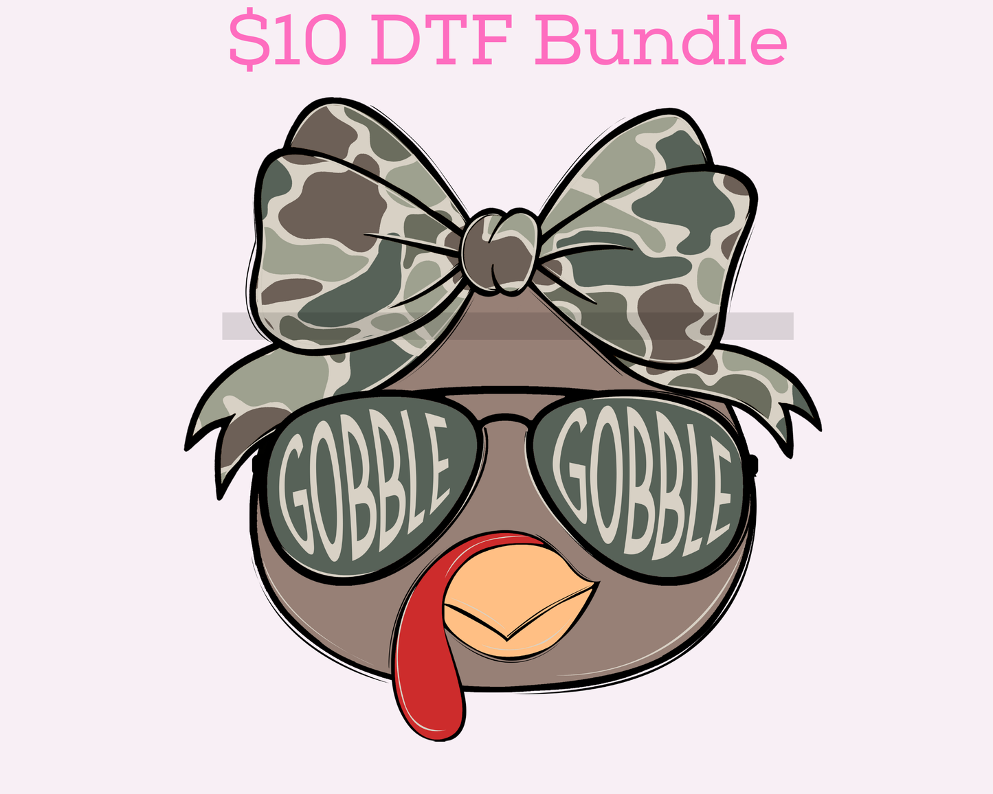 Camo Girl Turkey Thanksgiving DTF TRANSFER