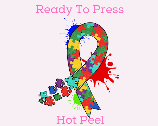 Autism Awareness Ribbon Autism Awareness DTF TRANSFER or UV DTF STICKER DECAL