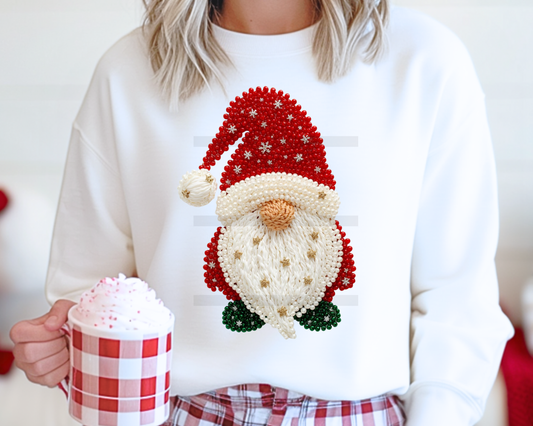 Santa Gnome Faux Texture DTF TRANSFER or UV DTF STICKER