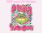Green Man Merry Christmas DTF TRANSFER or UV DTF STICKER