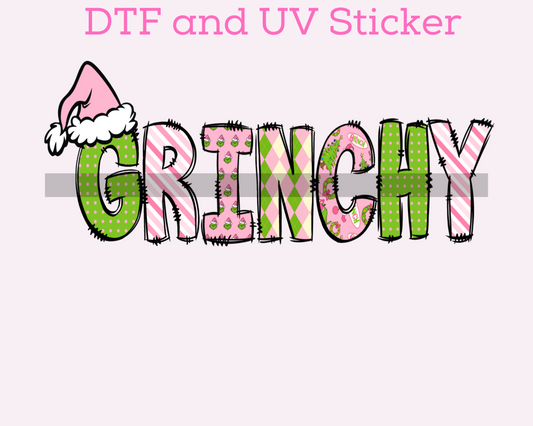 Green Man Pink and Green DTF TRANSFER or UV DTF STICKER