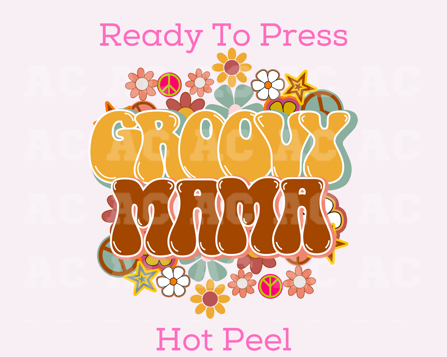 Groovy Mama DTF TRANSFER or UV DTF STICKER DECAL