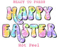 Happy Easter Groovy Tie Dye Easter DTF TRANSFER or UV DTF STICKER or UV DTF STICKER