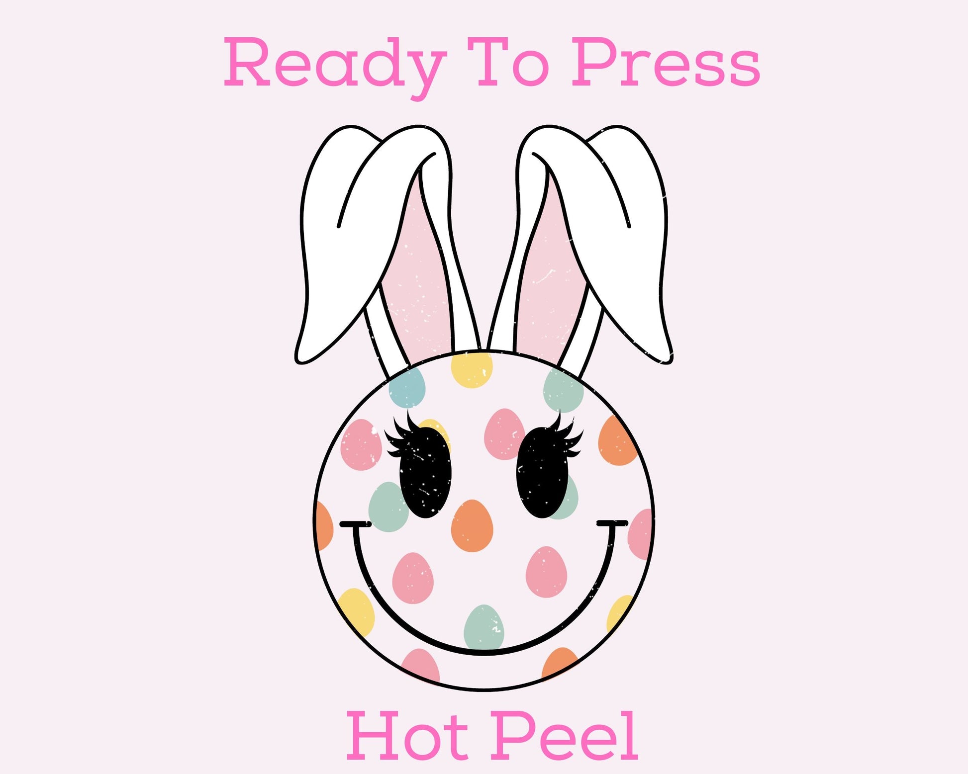 Happy Face Polka Dot Bunny Easter DTF TRANSFER