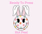 Happy Face Polka Dot Bunny Easter DTF TRANSFER