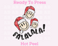 Falalala! Santa Hats Christmas DTF TRANSFER or UV DTF STICKER