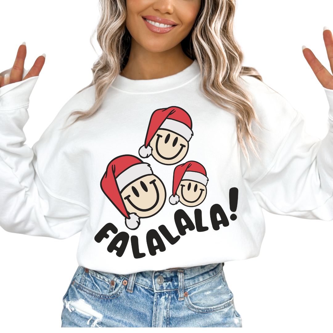 Falalala! Santa Hats Christmas DTF TRANSFER or UV DTF STICKER