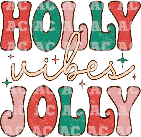 Holly Jolly Vibes DTF TRANSFER