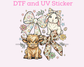 Easter Bunny Easter Cow DTF TRANSFER or UV DTF STICKER