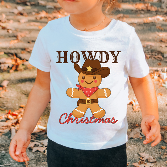Howdy Gingerbread Western Cowboy Christmas DTF TRANSFER or UV DTF STICKER