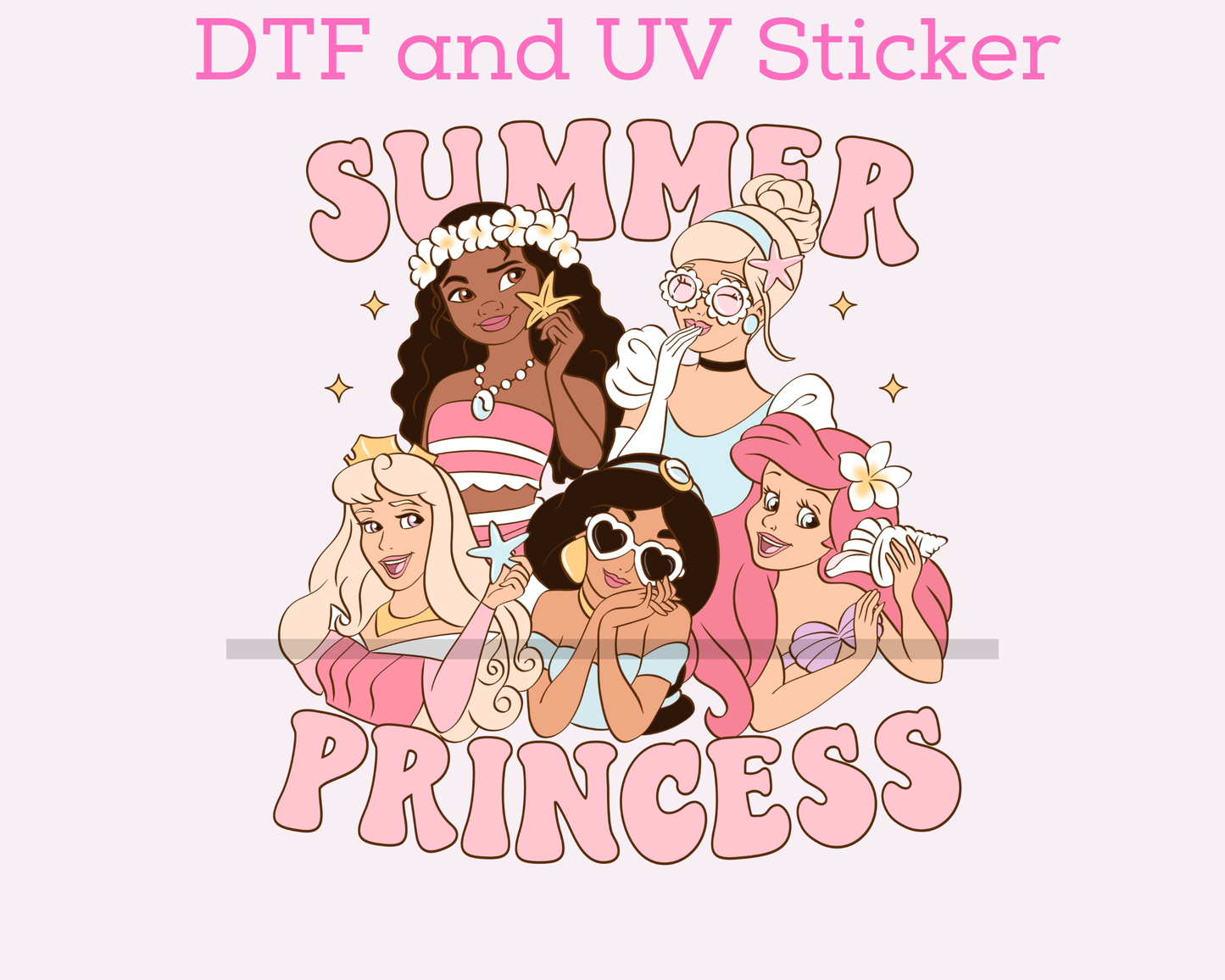 Magical Summer Princess DTF TRANSFER UV DTF STICKER