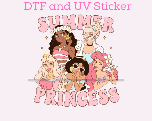 Magical Summer Princess DTF TRANSFER UV DTF STICKER