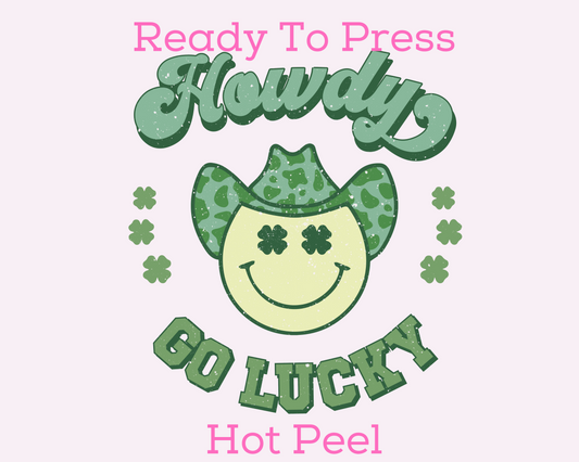 Howdy Go Lucky St. Patrick's Day DTF TRANSFER or UV DTF STICKER