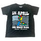 In April We Wear Blue Autism Awareness DTF TRANSFER or UV DTF STICKER DECAL
