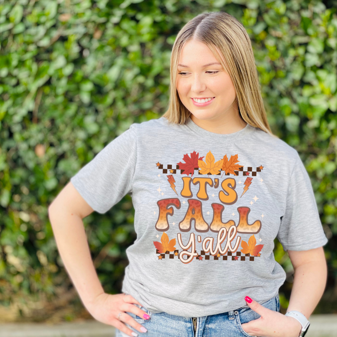 It's Fall Y'all Leaves DTF TRANSFER or UV DTF STICKER DECAL