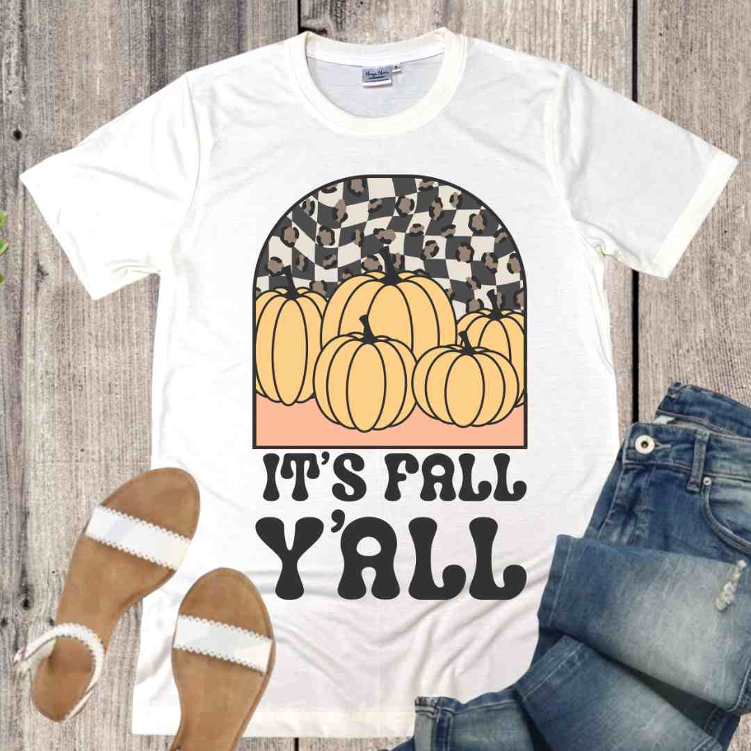 It's Fall Y'all Pumpkins DTF TRANSFER or UV DTF STICKER DECAL