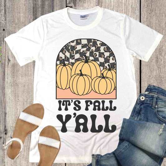 It's Fall Y'all Pumpkins DTF TRANSFER or UV DTF STICKER DECAL