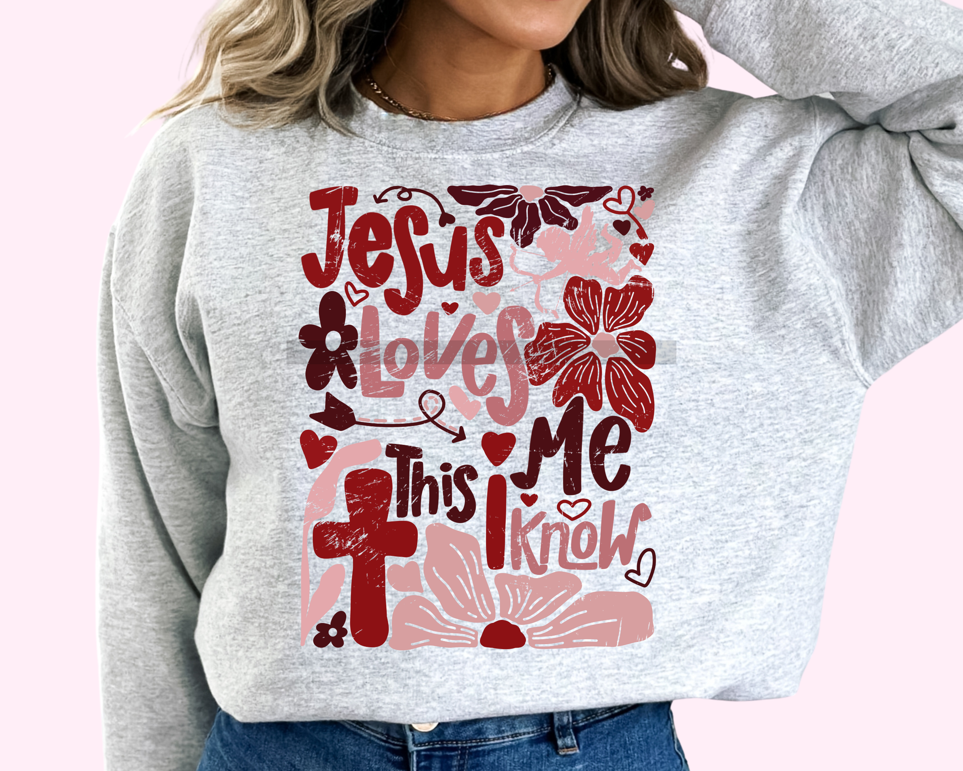 Jesus Loves me This I Know Valentine's Day DTF TRANSFER