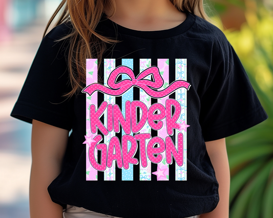 Kindergarten Stripes Bow TRANSFER or UV DTF STICKER