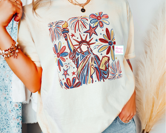 USA Lady Liberty Patriotic DTF TRANSFER or UV DTF STICKER