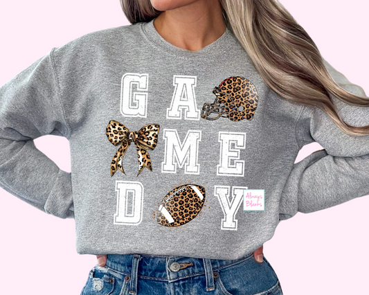 Leopard Game Day Football DTF TRANSFER or UV DTF STICKER