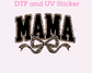 Mama Bow Coquette Leopard DTF TRANSFER or UV DTF STICKER DECAL