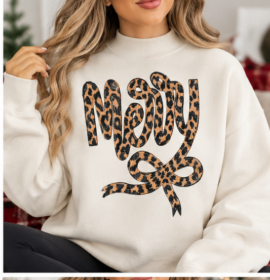 Leopard Merry Christmas DTF TRANSFER