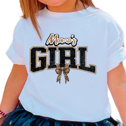 Mama's Girl Leopard Bow Mini Kid DTF TRANSFER or UV DTF STICKER DECAL