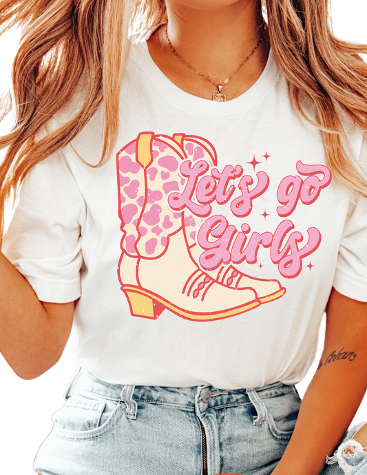 Cowgirl Let's Go Girls DTF TRANSFER or UV DTF STICKER