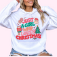 Retro Just A Girl Who Loves Christmas Christmas DTF TRANSFER  or UV DTF STICKER