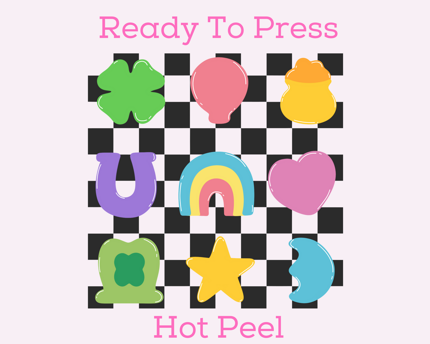 Lucky Charms Checkered  St. Patrick's Day DTF TRANSFER or UV DTF STICKER DECAL