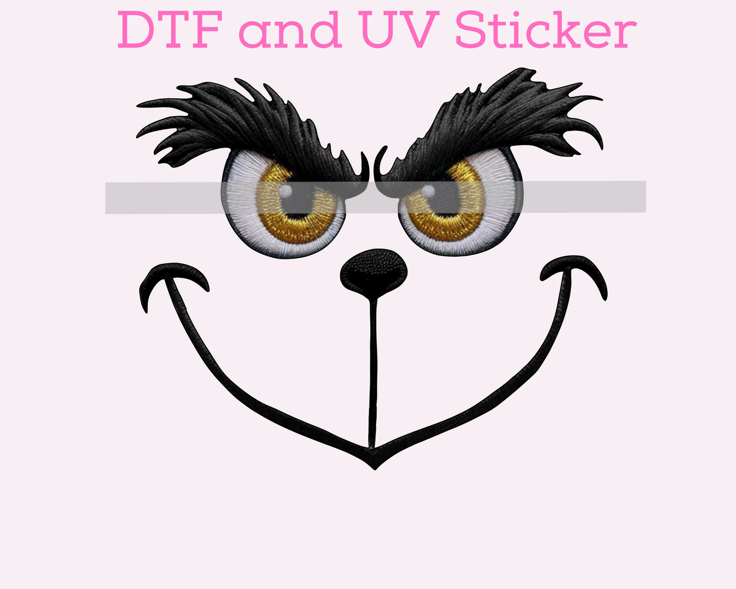 Green Man Face Christmas DTF TRANSFER or UV DTF STICKER