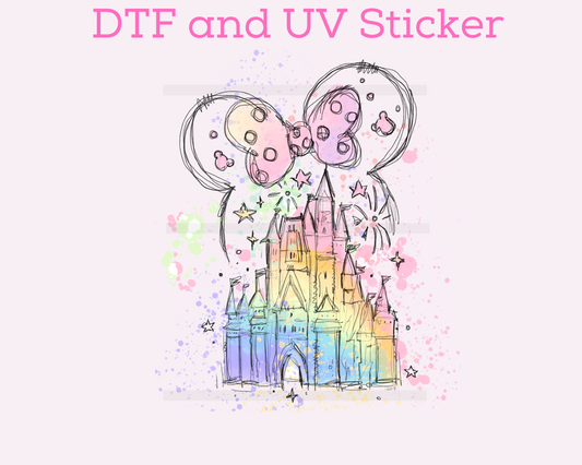 Magical Castle with Bow DTF TRANSFER or UV DTF STICKER