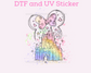 Magical Castle with Bow DTF TRANSFER or UV DTF STICKER