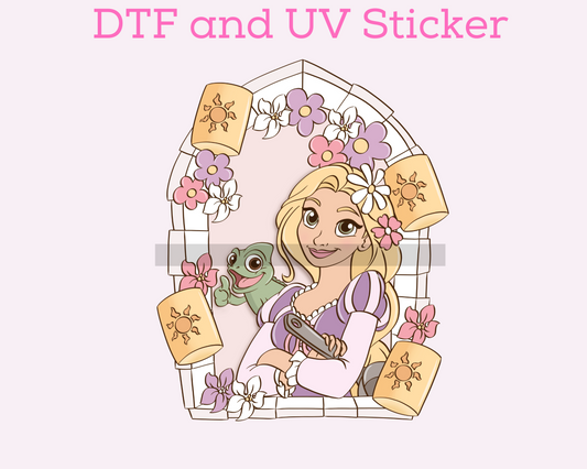Magical Long Hair DTF TRANSFER or UV DTF STICKER